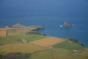 Pentire Head and Mouls island.