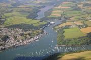 Aerial view of Fowey and the Fowey estuary.